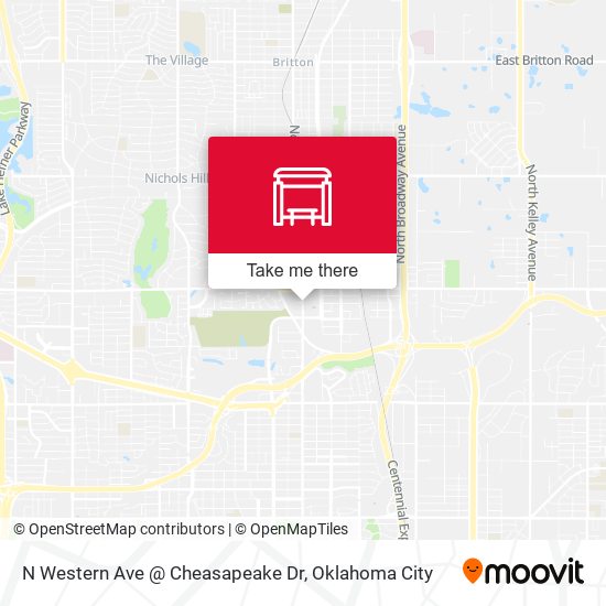N Western Ave @ Cheasapeake Dr map