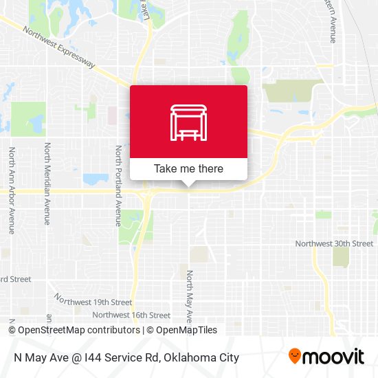 N May Ave @ I44 Service Rd map
