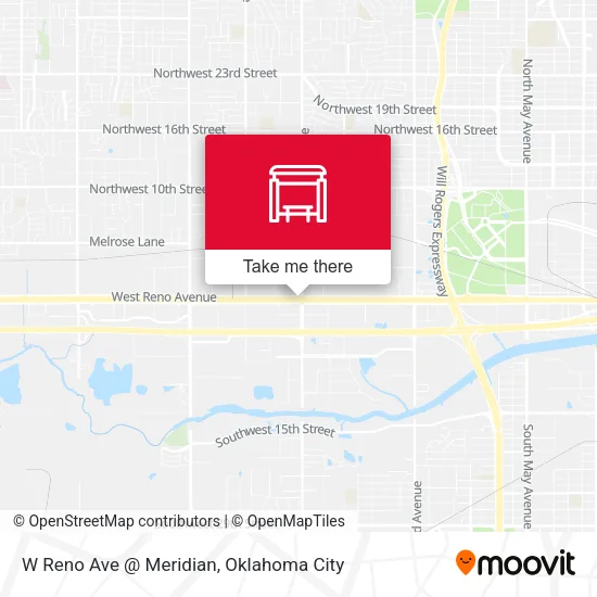 Mapa de W Reno Ave @ Meridian