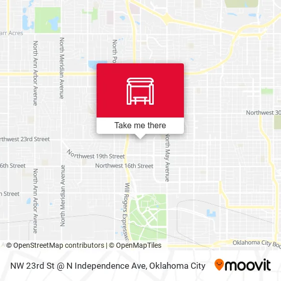 Mapa de NW 23rd St @ N Independence Ave