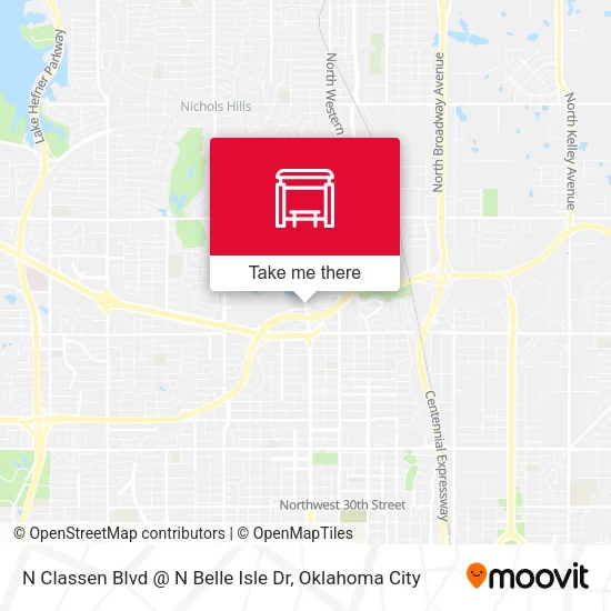 N Classen Blvd @ N Belle Isle Dr map