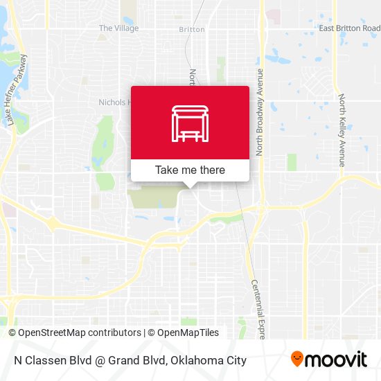 N Classen Blvd @ Grand Blvd map
