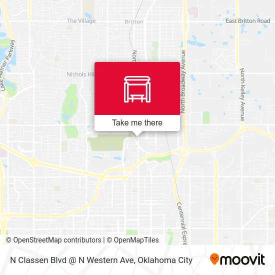 N Classen Blvd @ N Western Ave map