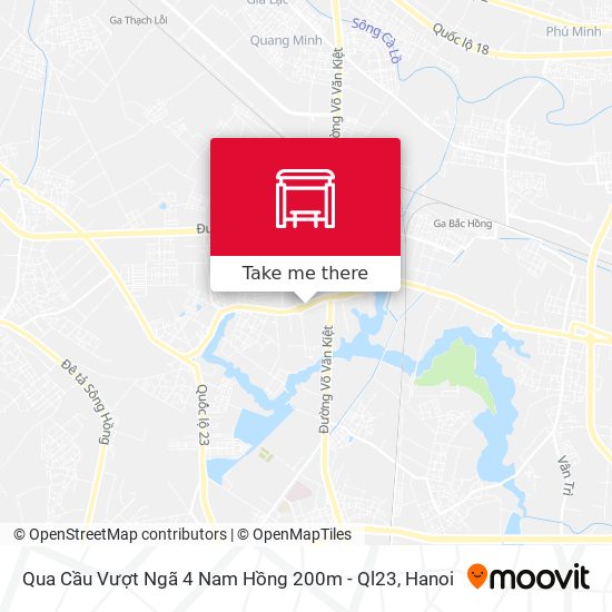 Qua Cầu Vượt Ngã 4 Nam Hồng 200m - Ql23 map