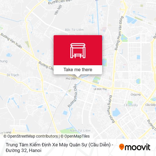 Trung Tâm Kiểm Định Xe Máy Quân Sự (Cầu Diễn) - Đường 32 map