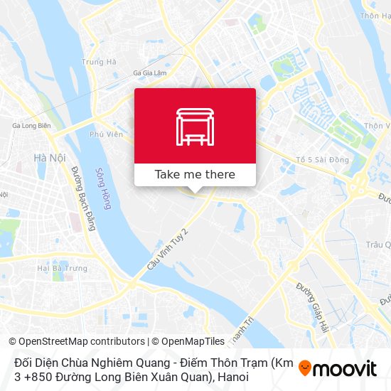 Đối Diện Chùa Nghiêm Quang - Điếm Thôn Trạm (Km 3 +850 Đường Long Biên Xuân Quan) map