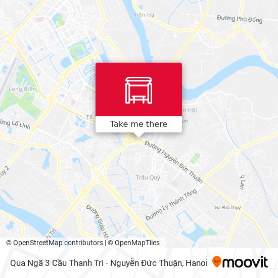 Qua Ngã 3 Cầu Thanh Trì - Nguyễn Đức Thuận map