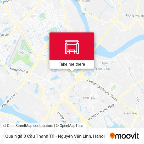 Qua Ngã 3 Cầu Thanh Trì - Nguyễn Văn Linh map