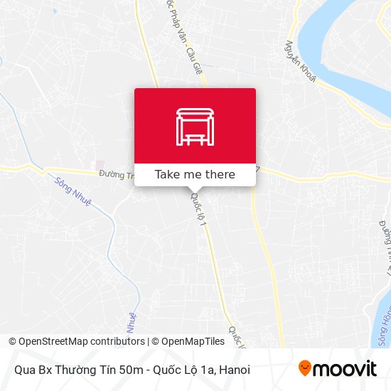 Qua Bx Thường Tín 50m - Quốc Lộ 1a map