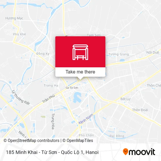 185 Minh Khai - Từ Sơn - Quốc Lộ 1 map