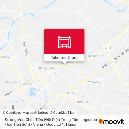 Đường Vào Chùa Tiêu (Đối Diện Trung Tâm Logicstic - Icd Tiên Sơn) - Viềng - Quốc Lộ 1 map