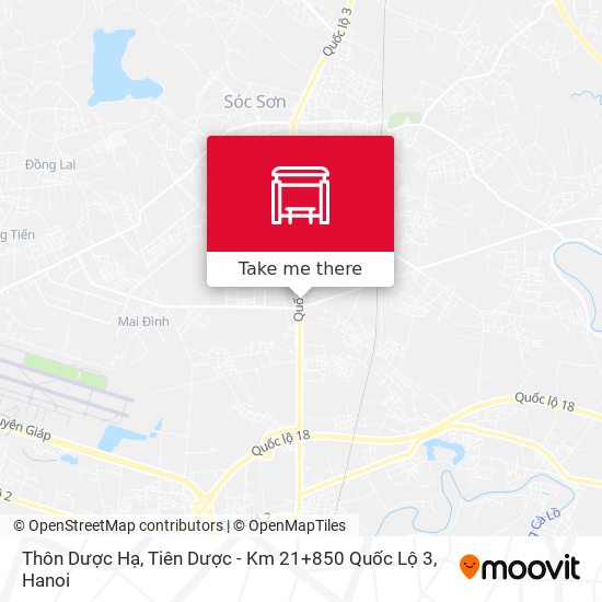 Thôn Dược Hạ, Tiên Dược - Km 21+850 Quốc Lộ 3 map