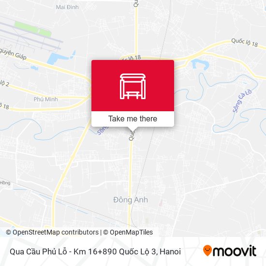 Qua Cầu Phủ Lỗ - Km 16+890 Quốc Lộ 3 map