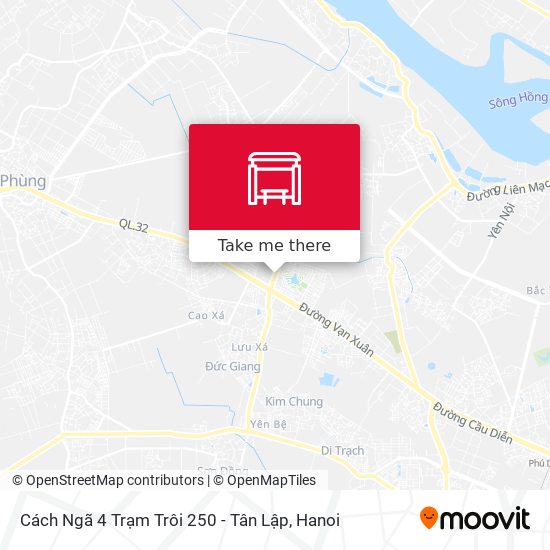 Cách Ngã 4 Trạm Trôi 250 - Tân Lập map