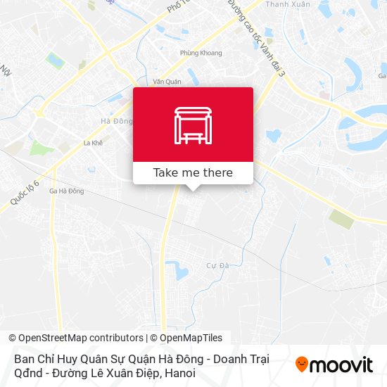 Ban Chỉ Huy Quân Sự Quận Hà Đông - Doanh Trại Qđnd - Đường Lê Xuân Điệp map