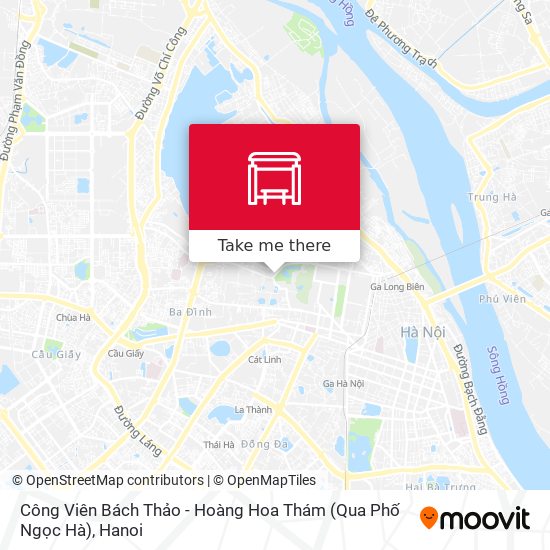 Công Viên Bách Thảo - Hoàng Hoa Thám (Qua Phố Ngọc Hà) map