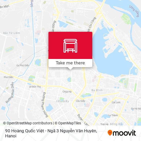 90 Hoàng Quốc Việt - Ngã 3 Nguyễn Văn Huyên map