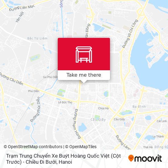 Trạm Trung Chuyển Xe Buýt Hoàng Quốc Việt (Cột Trước) - Chiều Đi Bưởi map