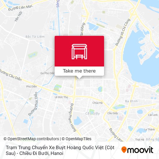 Trạm Trung Chuyển Xe Buýt Hoàng Quốc Việt (Cột Sau) - Chiều Đi Bưởi map