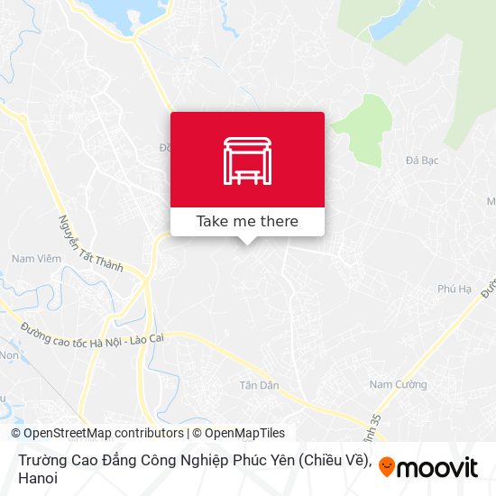 Trường Cao Đẳng Công Nghiệp Phúc Yên (Chiều Về) map