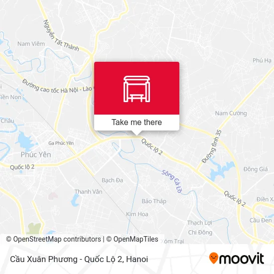 Cầu Xuân Phương - Quốc Lộ 2 map