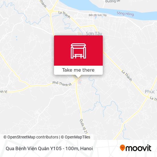 Qua Bệnh Viện Quân Y105 - 100m map