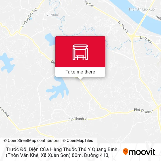 Trước Đối Diện Cửa Hàng Thuốc Thú Y Quang Bình (Thôn Văn Khê, Xã Xuân Sơn) 80m, Đường 413 map