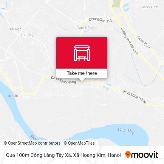 Qua 100m Cổng Làng Tây Xá, Xã Hoàng Kim map