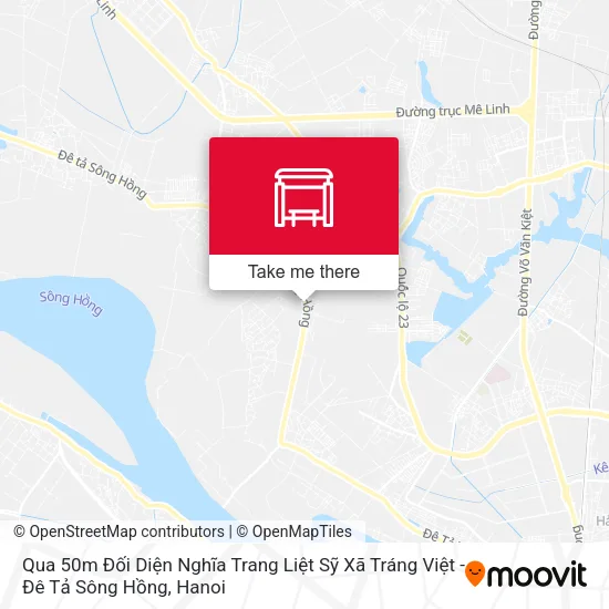 Qua 50m Đối Diện Nghĩa Trang Liệt Sỹ Xã Tráng Việt - Đê Tả Sông Hồng map
