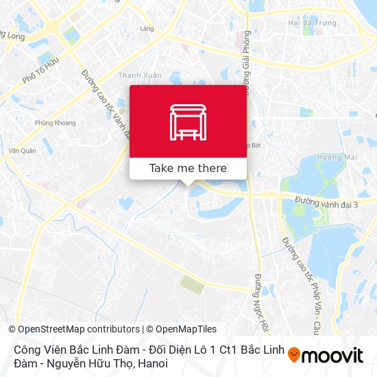 Công Viên Bắc Linh Đàm - Đối Diện Lô 1 Ct1 Bắc Linh Đàm - Nguyễn Hữu Thọ map