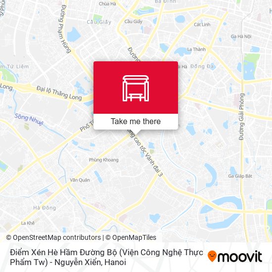 Điểm Xén Hè Hầm Đường Bộ (Viện Công Nghệ Thực Phẩm Tw) - Nguyễn Xiển map