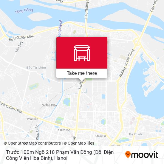 Trước 100m Ngõ 218 Phạm Văn Đồng (Đối Diện Công Viên Hòa Bình) map