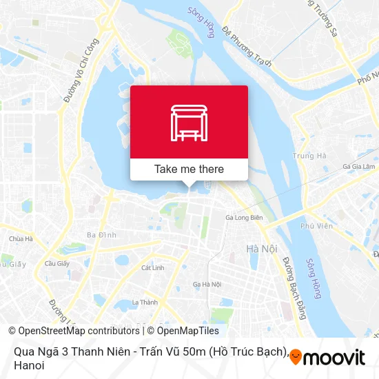 Qua Ngã 3 Thanh Niên - Trấn Vũ 50m (Hồ Trúc Bạch) map