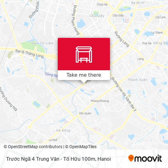 Trước Ngã 4 Trung Văn - Tố Hữu 100m map