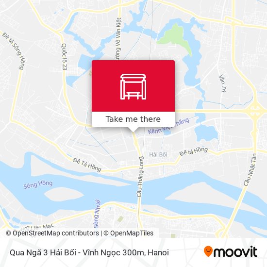 Qua Ngã 3 Hải Bối - Vĩnh Ngọc 300m map