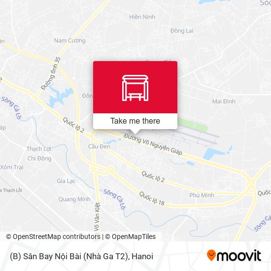 (B) Sân Bay Nội Bài (Nhà Ga T2) map