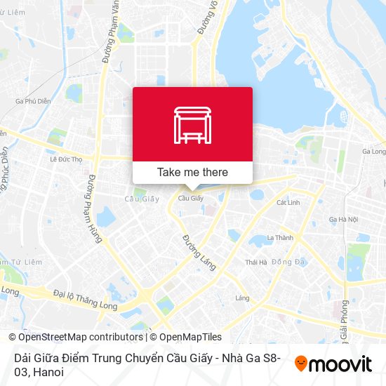 Dải Giữa Điểm Trung Chuyển Cầu Giấy - Nhà Ga S8-03 map