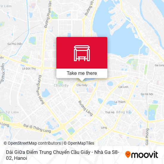 Dải Giữa Điểm Trung Chuyển Cầu Giấy - Nhà Ga S8-02 map