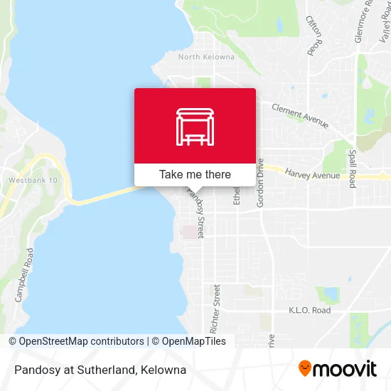 Pandosy at Sutherland map