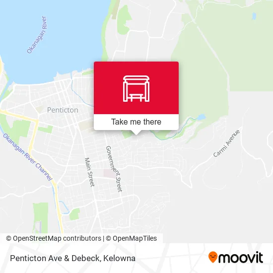 Penticton Ave & Debeck map