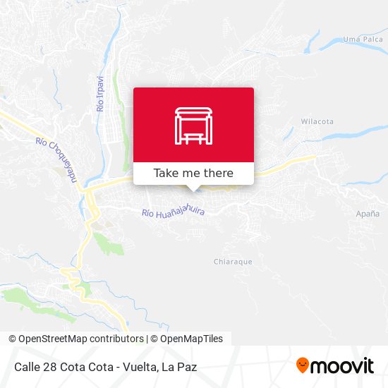 Calle 28 Cota Cota - Vuelta map