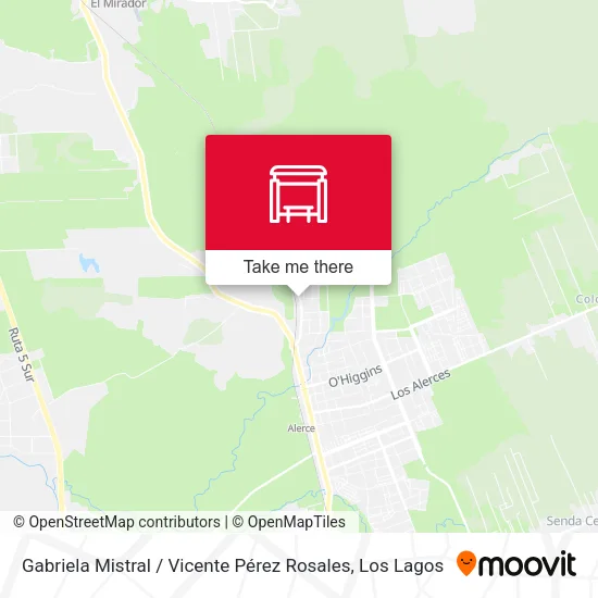 Gabriela Mistral / Vicente Pérez Rosales map