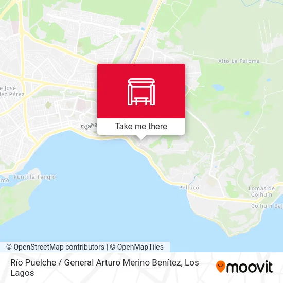 Río Puelche / General Arturo Merino Benítez map