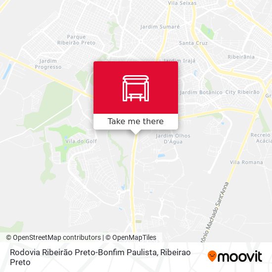 Mapa Rodovia Ribeirão Preto-Bonfim Paulista