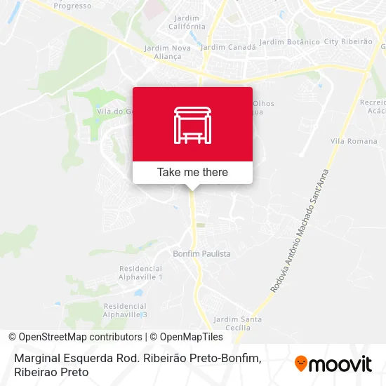 Marginal Esquerda Rod. Ribeirão Preto-Bonfim map
