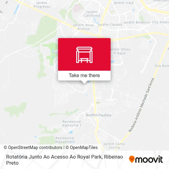 Rotatória Junto Ao Acesso Ao Royal Park map