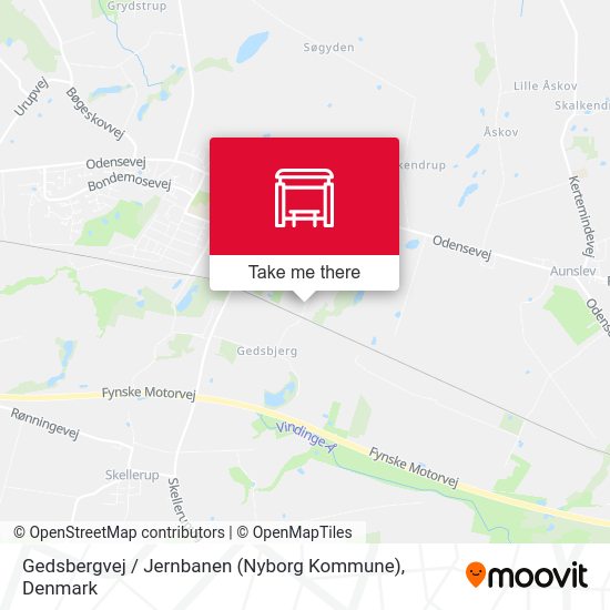 Gedsbergvej / Jernbanen (Nyborg Kommune) map