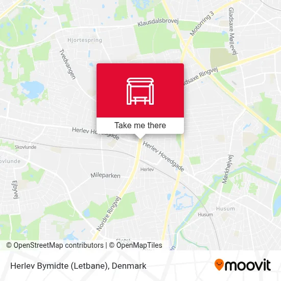 Herlev Bymidte (Letbane) map