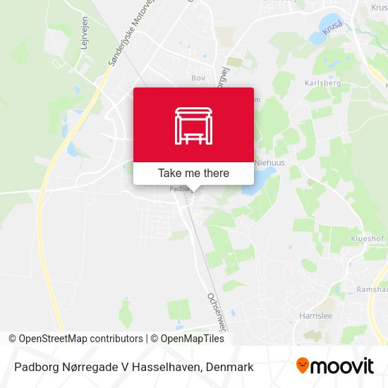 Padborg Nørregade V Hasselhaven map