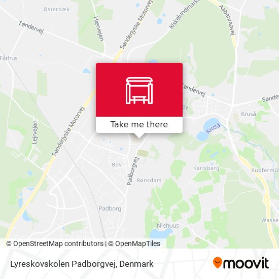 Lyreskovskolen Padborgvej map